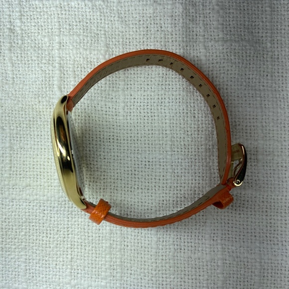 Michael Kors MK2275 Slim Runway Gold-tone Orange Leather Strap Women's Watch - Picture 8 of 12